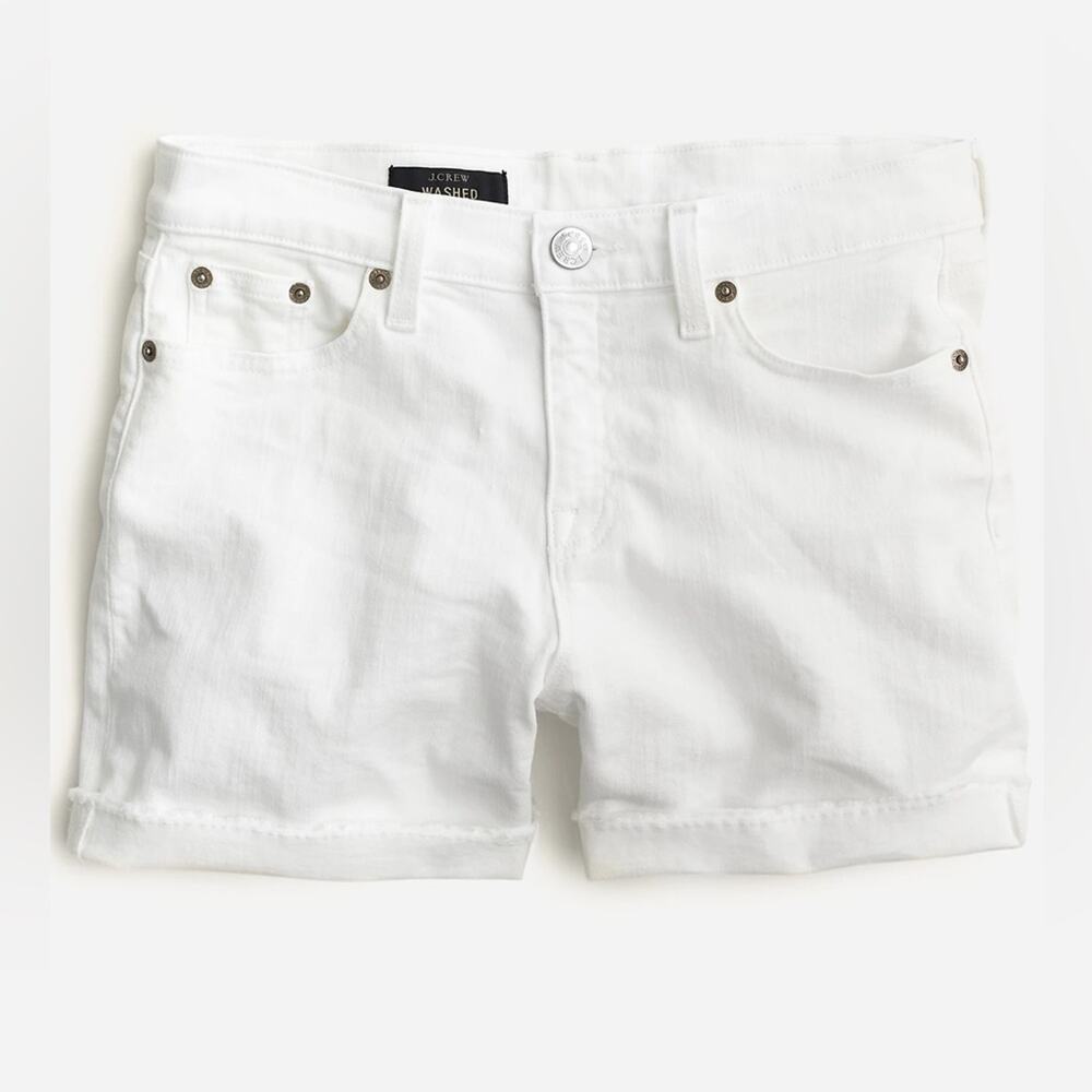 J. Crew Denim 4" Cut-Off Shorts in White - Picture 8 of 10
